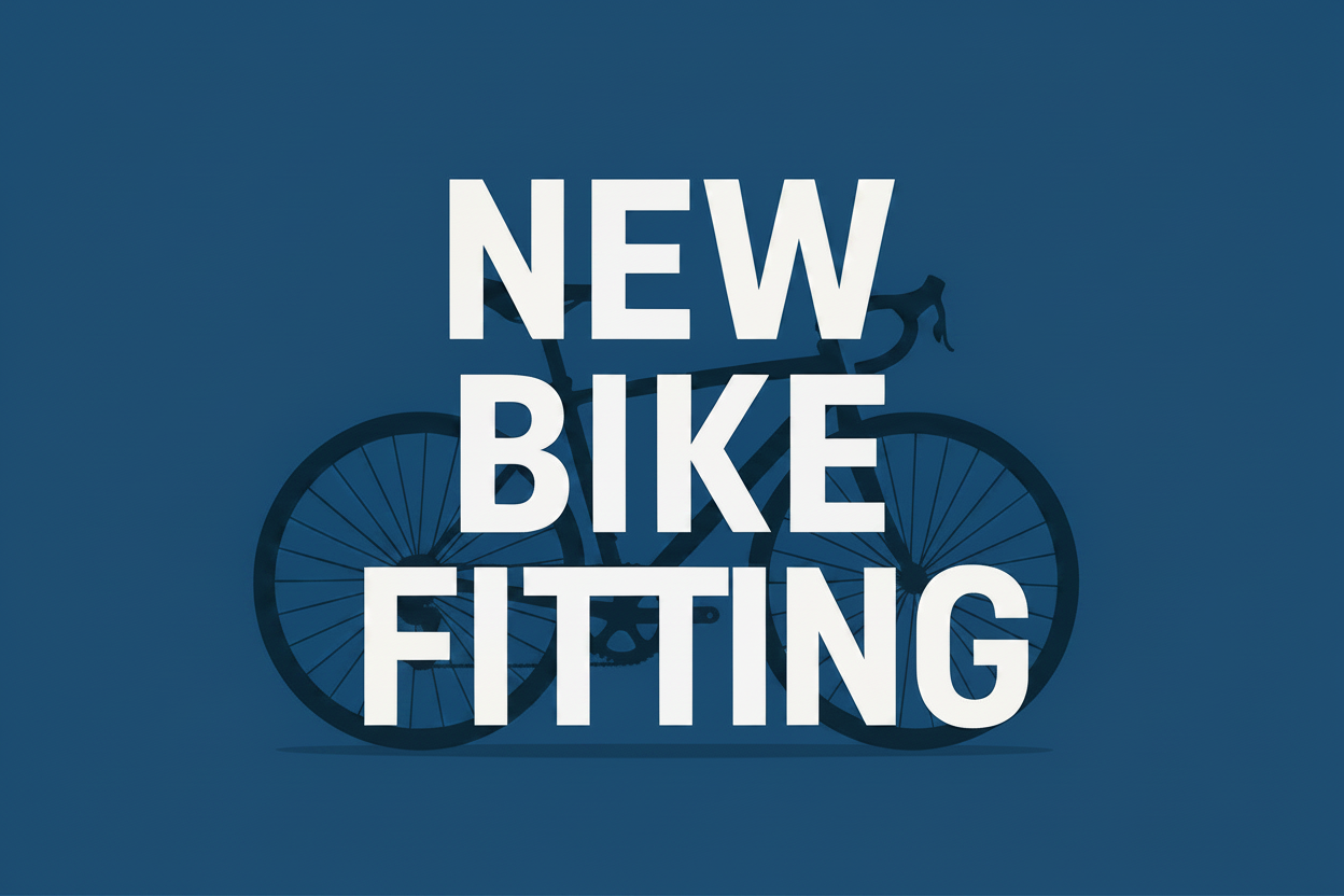 Create a thumbnail image that says "New Bike Fitting"