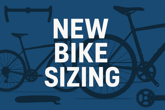Create a thumbnail image that says "New Bike Sizing" 